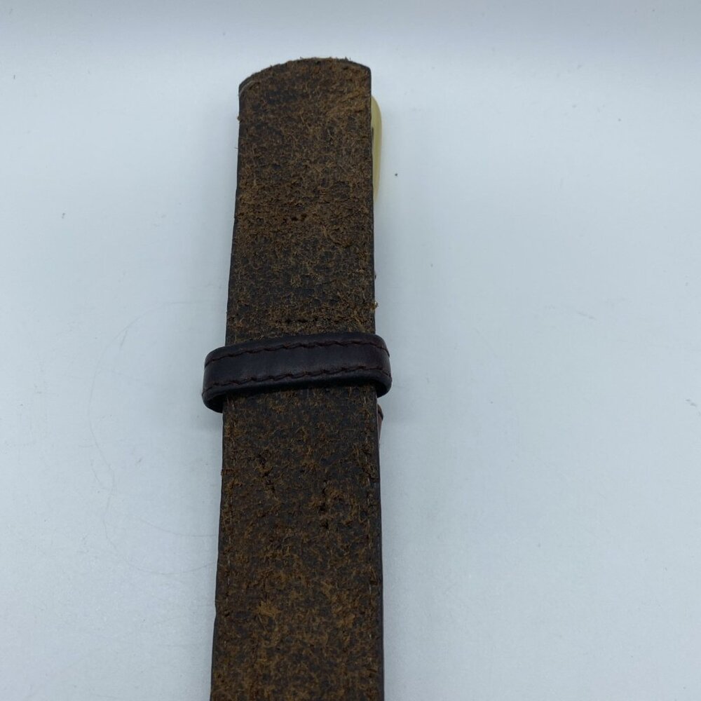 Brighton Brown Genuine Leather Belt 35307 Men's Size 42 Made In USA - Picture 6 of 11